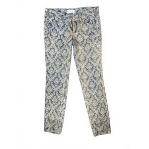 Free People Women's All Over Print Denim Jeans Gold Foil Size 27 (Waist 31.5)